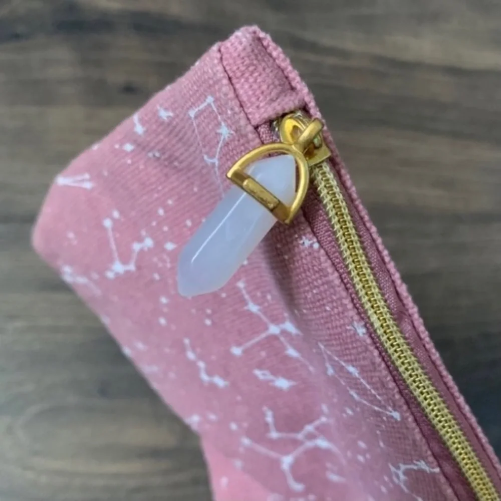 Pink constellation faux crystal ipsy bag